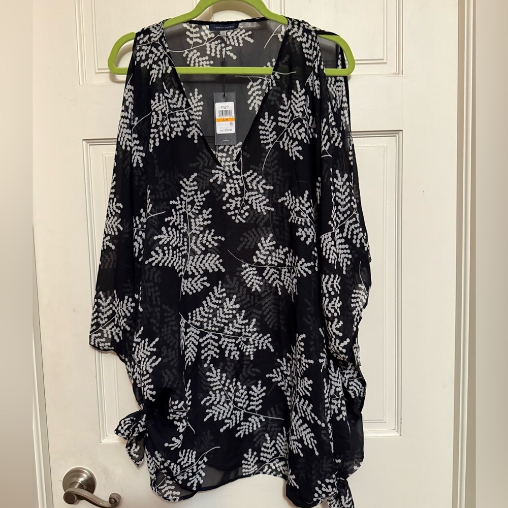 Tommy Hilfiger Black and White Swim Coverup
